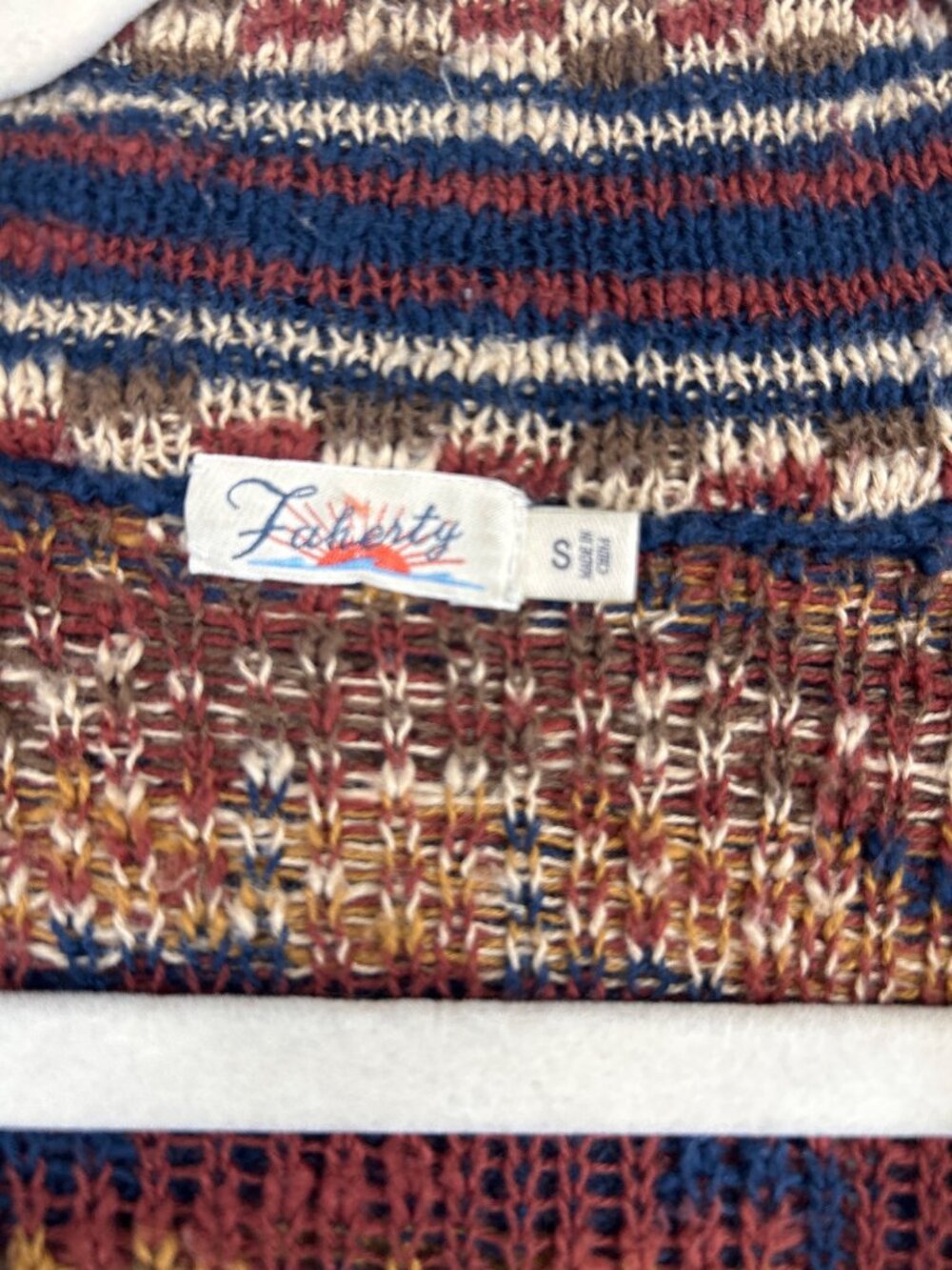Faherty Women's Lodge Cardigan Women's S Aztec Southwestern Geometric Sweater - Picture 8 of 15